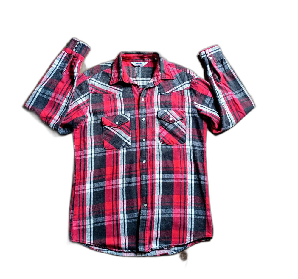 Vintage Dakota by Five Brother Snap Western Flannel Shirt Large